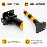 Darrahopens Tools > Industrial Tools > Traffic Control & Parking Tools Heavy Duty Fold Down Parking Bollard Lockable Safety Post Yellow Black 61cm