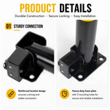 Darrahopens Tools > Industrial Tools > Traffic Control & Parking Tools Heavy Duty Fold Down Parking Bollard Lockable Safety Post Yellow Black 61cm
