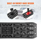 Darrahopens Tools > Industrial Tools > Traffic Control & Parking Tools VEVOR 2PCS Traction Boards with PP for Mud Snow Sand Storage Bag Long Black