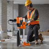Darrahopens Tools > Industrial Tools > Traffic Control & Parking Tools VEVOR Diamond Core Drilling Machine, 200 mm Drilling Diameter, 2-in-1 Handheld & Stand-Mount Dry and Wet Concrete Core Drill Rig with 4 Bits, 1000/2250 RPM 2-Speed, for Concrete Brick Stone, 1500W