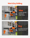 Darrahopens Tools > Industrial Tools > Traffic Control & Parking Tools VEVOR Diamond Core Drilling Machine, 200 mm Drilling Diameter, 2-in-1 Handheld & Stand-Mount Dry and Wet Concrete Core Drill Rig with 4 Bits, 1000/2250 RPM 2-Speed, for Concrete Brick Stone, 1500W