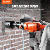 Darrahopens Tools > Industrial Tools > Traffic Control & Parking Tools VEVOR Diamond Core Drilling Machine, 4in Handheld Wet Concrete Core Drill Rig, 1100-2400RPM Two Speed & 1-1/4" Thread & 2 Bubble Levels, 3-4in Drilling Diameter for Concrete Brick Block Stone, 1500W