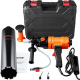 Darrahopens Tools > Industrial Tools > Traffic Control & Parking Tools VEVOR Diamond Core Drilling Machine, 4in Handheld Wet Concrete Core Drill Rig, 1100-2400RPM Two Speed & 1-1/4" Thread & 2 Bubble Levels, 3-4in Drilling Diameter for Concrete Brick Block Stone, 1500W