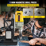 Darrahopens Tools > Industrial Tools > Traffic Control & Parking Tools VEVOR Magnetic Drill, 1100W 1.57" Boring Diameter, 2697lbf/12000N Portable Electric Mag Drill Press with 7 Bits, 580 RPM Max Speed Drilling Machine for any Surface and Home Improvement