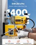 Darrahopens Tools > Industrial Tools > Traffic Control & Parking Tools VEVOR Magnetic Drill, 1400W Motor 1.6 in Boring Diameter, 2810 lbf Portable Electric Mag Drill Press, with 11 Coring Bits, 800 RPM Speed, Drilling Machine for Metal Surface, Home Improvement Industry