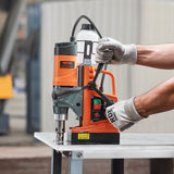Darrahopens Tools > Industrial Tools > Traffic Control & Parking Tools VEVOR Magnetic Drill, 1450W Motor 1.6 in Boring Diameter, 2810 lbf Portable Electric Mag Drill Press, with 2 Coring Bits, Variable Speed, Drilling Machine for Metal Surface, Home Improvement Industry