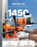 Darrahopens Tools > Industrial Tools > Traffic Control & Parking Tools VEVOR Magnetic Drill, 1450W Motor 1.6 in Boring Diameter, 2810 lbf Portable Electric Mag Drill Press, with 2 Coring Bits, Variable Speed, Drilling Machine for Metal Surface, Home Improvement Industry