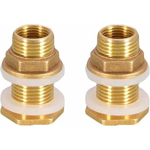 Darrahopens Tools > Industrial Tools > Water Filtration Accessories 1/2 Brass Water Tank Water Pipe Connector 2 pcs 4.2Cm Brass Water Tank Socket 1/2 Inch Brass Water Connector For Rain