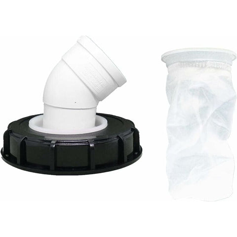 Darrahopens Tools > Industrial Tools > Water Filtration Accessories 45° IBC Water Filter with Lid, 163mm Nylon Rainwater Filter, Washable, Compatible with IBC Water Tank DN 150