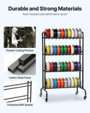 Darrahopens Tools > Industrial Tools > Water Filtration Accessories VEVOR 3D Printer Filament Storage Rack, 4 Tier Heavy Duty Storage Shelf, Rolling Filament Spool Holders Racks with Wheels, Filaments Organzied for 3D Printing Station, Office, Workshop (Shelf Only)