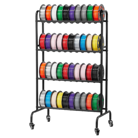 Darrahopens Tools > Industrial Tools > Water Filtration Accessories VEVOR 3D Printer Filament Storage Rack, 4 Tier Heavy Duty Storage Shelf, Rolling Filament Spool Holders Racks with Wheels, Filaments Organzied for 3D Printing Station, Office, Workshop (Shelf Only)
