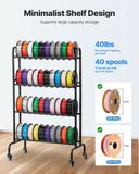 Darrahopens Tools > Industrial Tools > Water Filtration Accessories VEVOR 3D Printer Filament Storage Rack, 4 Tier Heavy Duty Storage Shelf, Rolling Filament Spool Holders Racks with Wheels, Filaments Organzied for 3D Printing Station, Office, Workshop (Shelf Only)