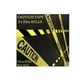 Darrahopens Tools > Industrial Tools > Work Safety Protective Equipment 3x CAUTION TAPE Yellow Safety Warning Barricade Industrial Strip Non-Stick 20m
