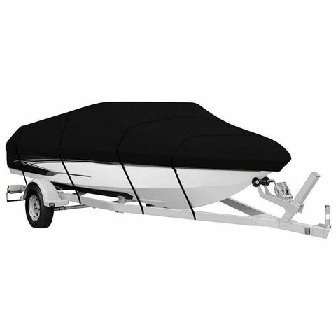 Darrahopens Tools > Industrial Tools > Work Safety Protective Equipment Black Heavy Duty Waterproof Tarp Covers with Storage Bag, Fits V-Hull, Fish&Ski, Pro-Style, Fishing, Runabout, Bass Boats, 11-13 feet (420cm x 270cm)