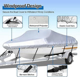 Darrahopens Tools > Industrial Tools > Work Safety Protective Equipment Black Heavy Duty Waterproof Tarp Covers with Storage Bag, Fits V-Hull, Fish&Ski, Pro-Style, Fishing, Runabout, Bass Boats, 16-18FT(570cm*300cm)