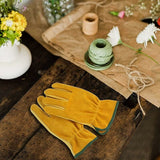 Darrahopens Tools > Industrial Tools > Work Safety Protective Equipment Cowhide Work Gloves, For Drivers, Diy, Gardening, Storage, Farm Work, Multifunctional (L, Yellow)