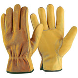 Darrahopens Tools > Industrial Tools > Work Safety Protective Equipment Cowhide Work Gloves, For Drivers, Diy, Gardening, Storage, Farm Work, Multifunctional (L, Yellow)