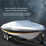 Darrahopens Tools > Industrial Tools > Work Safety Protective Equipment Grey Heavy Duty Waterproof Tarp Covers with Storage Bag, Fits V-Hull, Fish&Ski, Pro-Style, Fishing, Runabout, Bass Boats, 11-13 feet (420cm x 270cm)