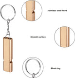 Darrahopens Tools > Industrial Tools > Work Safety Protective Equipment Metal Emergency Whistle - Set of 2 - With Keychain - Loud Signal for Sports, Outdoors & Safety - Silver and Gold
