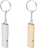 Darrahopens Tools > Industrial Tools > Work Safety Protective Equipment Metal Emergency Whistle - Set of 2 - With Keychain - Loud Signal for Sports, Outdoors & Safety - Silver and Gold