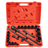 Darrahopens Tools > Industrial Tools > Work Safety Protective Equipment VEVOR 3/4 in Drive Impact Socket Set, 21 Pieces SAE 3/4 in to 2 in, 6 Point Cr-V Alloy Steel for Auto Repair, Easy-to-Read Size Markings, Includes Extension Bars, Ratchet Handle and Storage Case