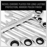 Darrahopens Tools > Other Tools 20Pc Ratchet Spanner Set Metric & Imperial Combination Wrench Open End Ring CR-V