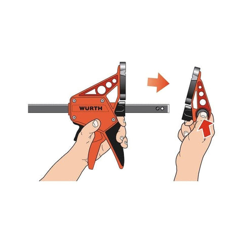 Darrahopens Tools > Other Tools 450mm Wurth Quick-Grip One Handed Bar Clamp F Clamp Hand Trigger Action Clamp