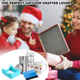 Darrahopens Tools > Other Tools > Caulking Tools Silicone Tumbler Cradle with Built-In Slot, Craft Cup Holder and Felt-Edge Squeegee for Applying Vinyl Decals to Cups and Bottles, Cyan In Australia - Darrahopens