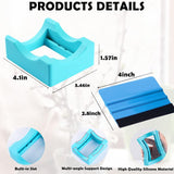 Darrahopens Tools > Other Tools > Caulking Tools Silicone Tumbler Cradle with Built-In Slot, Craft Cup Holder and Felt-Edge Squeegee for Applying Vinyl Decals to Cups and Bottles, Cyan In Australia - Darrahopens