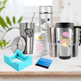 Darrahopens Tools > Other Tools > Caulking Tools Silicone Tumbler Cradle with Built-In Slot, Craft Cup Holder and Felt-Edge Squeegee for Applying Vinyl Decals to Cups and Bottles, Cyan In Australia - Darrahopens