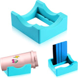Darrahopens Tools > Other Tools > Caulking Tools Silicone Tumbler Cradle with Built-In Slot, Craft Cup Holder and Felt-Edge Squeegee for Applying Vinyl Decals to Cups and Bottles, Cyan In Australia - Darrahopens