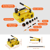 Darrahopens Tools > Other Tools > Caulking Tools VEVOR 10 Ton Hydraulic Knockout Punch Kit, 1/2" to 2" Conduit Hole Cutter Set, KO Tool Kits with Puncher 6 Piece, Metal Sheet Driver Tools, For Aluminum, Brass, Stainless Steel, Fiberglass and Plastic