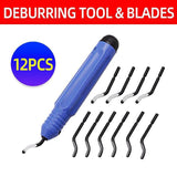 Darrahopens Tools > Other Tools > Cutters 12PCS Manual Deburring Tool Set with Swivel Handle and Replacement Blades