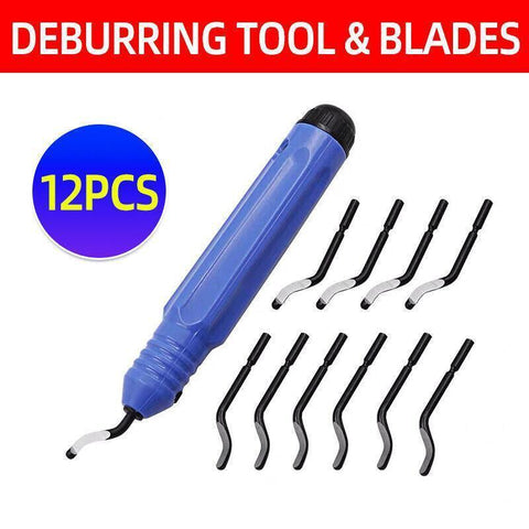 Darrahopens Tools > Other Tools > Cutters 12PCS Manual Deburring Tool Set with Swivel Handle and Replacement Blades