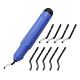 Darrahopens Tools > Other Tools > Cutters 12PCS Manual Deburring Tool Set with Swivel Handle and Replacement Blades