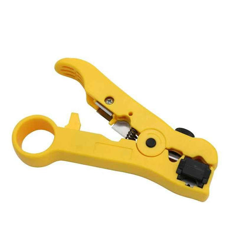 Darrahopens Tools > Other Tools > Cutters All-In-One Stripping Tool Universal Cable Wire Stripper, Coaxial Cable andWire Cutting Tool Multifunction Coax Stripper for Flat or Round Yellow