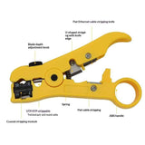 Darrahopens Tools > Other Tools > Cutters All-In-One Stripping Tool Universal Cable Wire Stripper, Coaxial Cable andWire Cutting Tool Multifunction Coax Stripper for Flat or Round Yellow