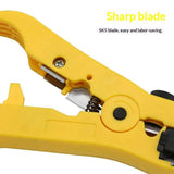 Darrahopens Tools > Other Tools > Cutters All-In-One Stripping Tool Universal Cable Wire Stripper, Coaxial Cable andWire Cutting Tool Multifunction Coax Stripper for Flat or Round Yellow