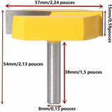Darrahopens Tools > Other Tools > Cutters Edge Router, 8mm, 8x57mm Bottom Cleaning, T-Slot, Yellow Blade, Compatible with DE