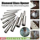 Darrahopens Tools > Other Tools > Drill & Screwdriver Accessories 10 Pcs Diamond Glass Drill Bit Set Core Cutter & Saw Tool