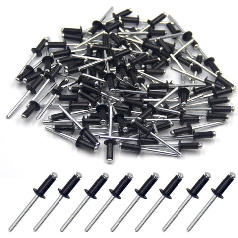 Darrahopens Tools > Other Tools > Drill & Screwdriver Accessories 100 pcs 4.8 X 12Mm Aluminum Blind Rivets, Open End Rivets, Pop Rivets, Pack Of 100 (Black)
