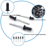 Darrahopens Tools > Other Tools > Drill & Screwdriver Accessories 100 pcs 4.8 X 12Mm Aluminum Blind Rivets, Open End Rivets, Pop Rivets, Pack Of 100 (Black)