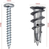 Darrahopens Tools > Other Tools > Drill & Screwdriver Accessories 100 pcs Zinc Alloy Expansion Screw Set Combination 50 pcs Screws And 50 pcs Anchors - Metal Self-Drilling - For
