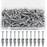 Darrahopens Tools > Other Tools > Drill & Screwdriver Accessories 100 pcs Zinc Alloy Expansion Screw Set Combination 50 pcs Screws And 50 pcs Anchors - Metal Self-Drilling - For
