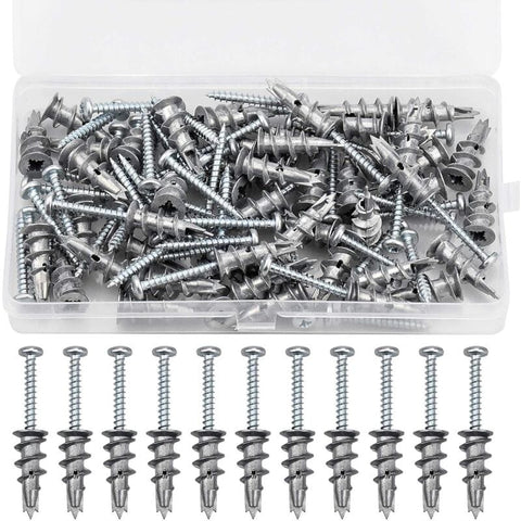 Darrahopens Tools > Other Tools > Drill & Screwdriver Accessories 100 pcs Zinc Alloy Expansion Screw Set Combination 50 pcs Screws And 50 pcs Anchors - Metal Self-Drilling - For