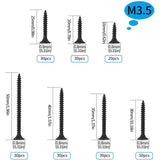 Darrahopens Tools > Other Tools > Drill & Screwdriver Accessories 220 pcs Self Tapping Wood Screws, Black Cross Flat Head Self Drilling Screw, Metal Screws For Drywall Furniture - M3.5