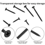 Darrahopens Tools > Other Tools > Drill & Screwdriver Accessories 220 pcs Self Tapping Wood Screws, Black Cross Flat Head Self Drilling Screw, Metal Screws For Drywall Furniture - M3.5