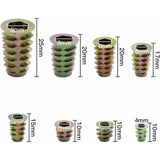 Darrahopens Tools > Other Tools > Drill & Screwdriver Accessories 230 pcs Zinc Alloy Hex Threaded Insert Nuts Threaded Insert Nuts External Thread M4 M5 M6 M8 For Wood Furniture Nut