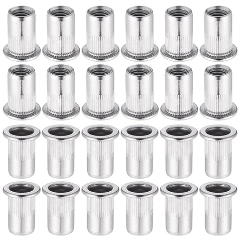 Darrahopens Tools > Other Tools > Drill & Screwdriver Accessories 304 Stainless Steel Rivet Nut M8 60pcs Flat Head Blind Nut Threaded Insert