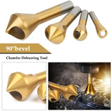 Darrahopens Tools > Other Tools > Drill & Screwdriver Accessories 4 pcs Deburring Countersink Bit 90°Hss Titanium Coated Countersink Drill Bit Metal Chamfering Screw Tool Suitable For